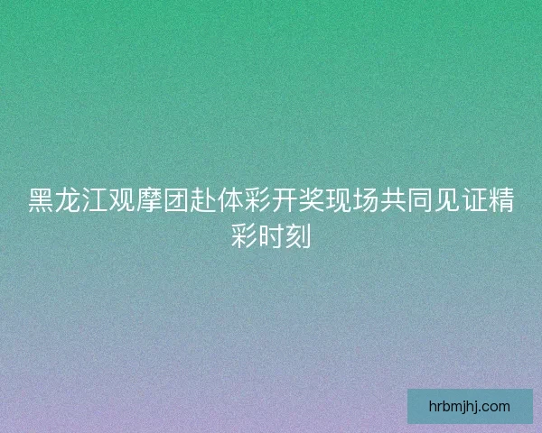 黑龙江观摩团赴体彩开奖现场共同见证精彩时刻 黑龙江观摩团赴体彩开奖现场共同见证精彩时刻